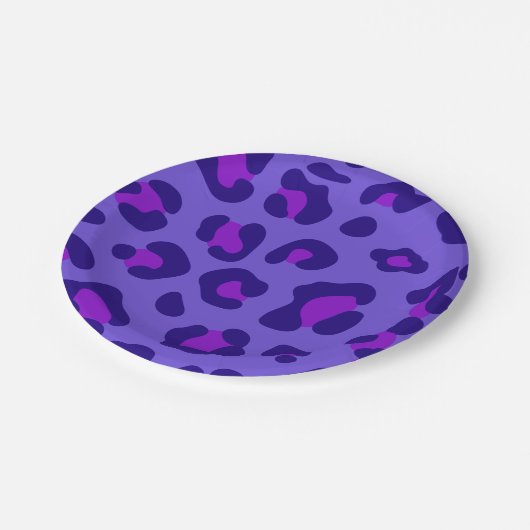 "Elektrischer Lila Leopard" Pappteller (Schrägansicht)