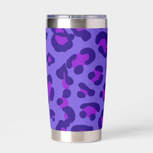 "Elektrischer Lila Leopard" Thermobecher (Rückseite)