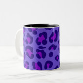 "Elektrischer Lila Leopard" Zweifarbige Tasse (Vorderseite Links)