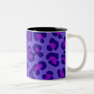 "Elektrischer Lila Leopard" Zweifarbige Tasse