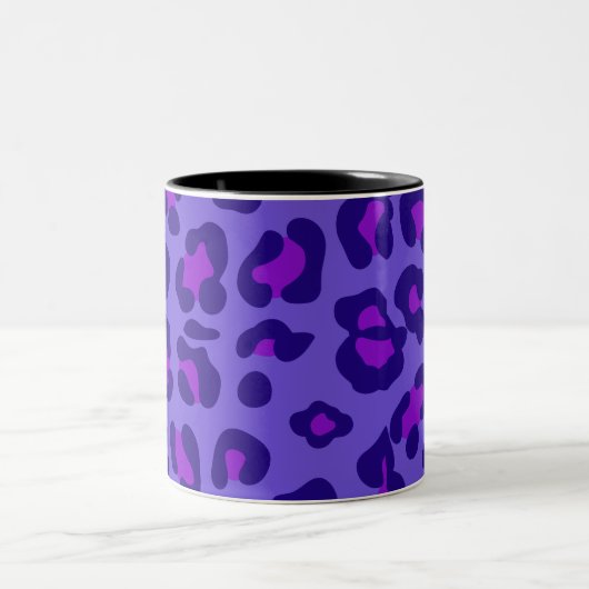 "Elektrischer Lila Leopard" Zweifarbige Tasse (Mittel)