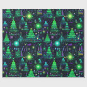 Elektrischer Lila Weihnachtsbaum Geschenkpapier (Flach)