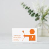 Elektrischer Mann, Elektriker Visitenkarte (Stehend Vorderseite)