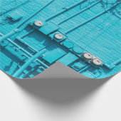 ELEKTRISCHER METER AUF DER BLAUE BRICK WALL GESCHENKPAPIER (Ecke)