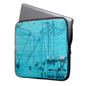 ELEKTRISCHER METER AUF DER BLAUE BRICK WALL LAPTOPSCHUTZHÜLLE (Vorderseite Links)