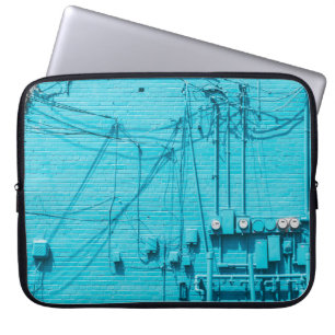 ELEKTRISCHER METER AUF DER BLAUE BRICK WALL LAPTOPSCHUTZHÜLLE