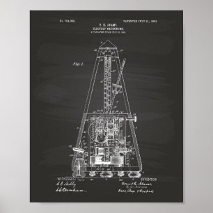 Elektrischer Metronom 1903 Patent Kunst Kreidetafe Poster