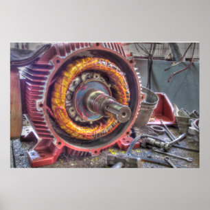 Elektrischer Motorabbruch. Poster