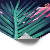 Elektrischer Neon Rosa Tropischer Empfang Geburtst Poster (Ecke)