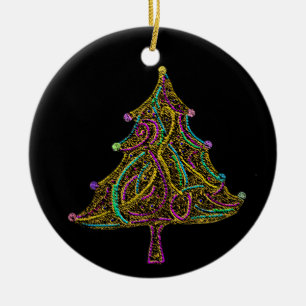 Elektrischer Neonweihnachtsbaum Keramikornament