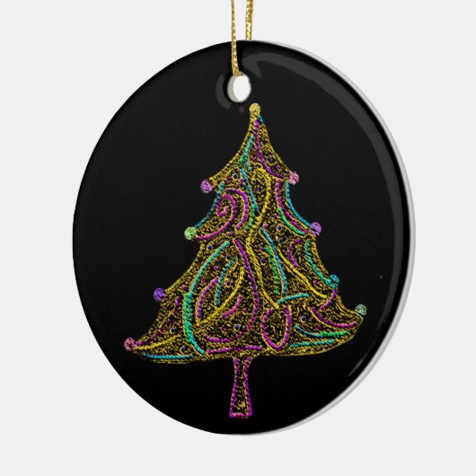 Elektrischer Neonweihnachtsbaum Keramikornament (Links)