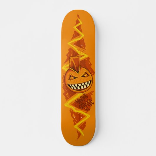 Elektrischer Orange - PUNK Skateboard (Vorne)