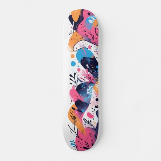Elektrischer Pop: Neon-Pink-Skateboards Skateboard (Vorderseite)