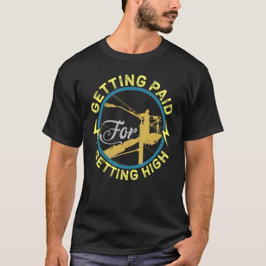 Elektrischer Power Lineman Men Boys T-Shirt (Vorderseite)