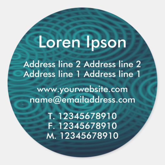 Elektrischer Regen dunkel Türkis Business / Profil Runder Aufkleber (Vorderseite)
