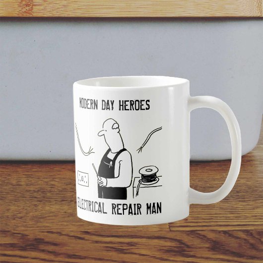 Elektrischer Reparaturmann. Elektrisches Geschenk Kaffeetasse