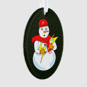 Elektrischer Schneemann Ornament (Vorderseite)
