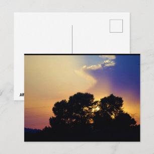 Elektrischer Sonnenuntergangs Himmel Postkarte
