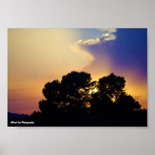 Elektrischer Sonnenuntergangshimmel Poster