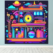 Elektrischer Stadtpuls Leinwanddruck (Insitu (Holzboden))