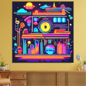 Elektrischer Stadtpuls Leinwanddruck (Insitu (Wohnzimmer))