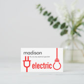 Elektrischer Stecker Lichtbirne Visitenkarte (Stehend Vorderseite)