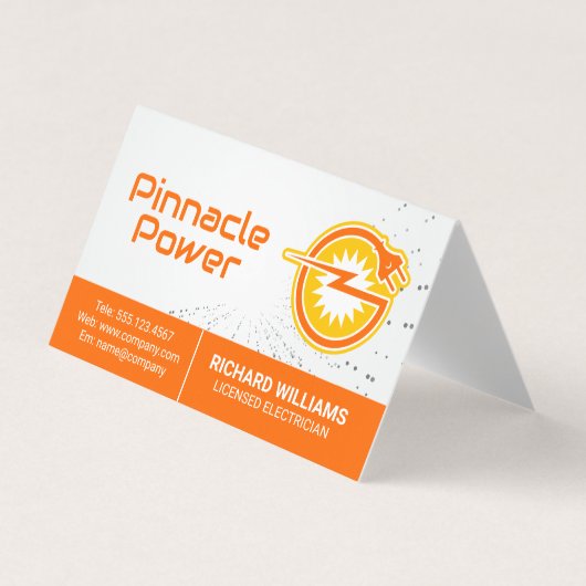 Elektrischer Stecker | Power Energy Logo Visitenkarten (Vorderseite)