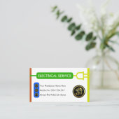 Elektrischer Stecker Stecker Farben Elektrizität Visitenkarte (Stehend Vorderseite)