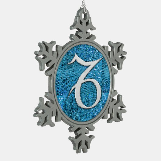 Elektrischer Steinbock Schneeflocken Zinn-Ornament (Links)