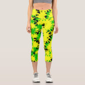 Elektrischer Sternenexplosion  Capri Leggings (Vorderseite)