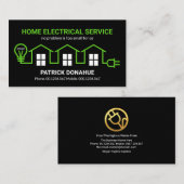 Elektrischer Stromkreis für grüne Zuhause Visitenkarte (Vorne/Hinten)