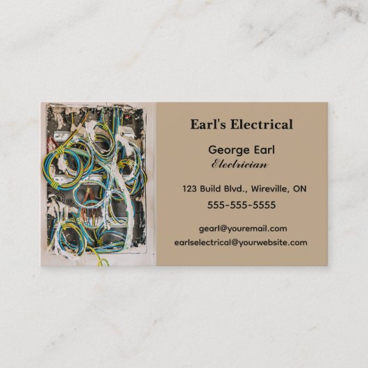 Elektrischer Stromverteiler Visitenkarte (Vorderseite)