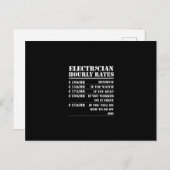 Elektrischer Stundensatz Funny Electrical Mechanic Postkarte (Vorne/Hinten)