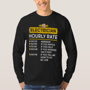 Elektrischer Stundensatz Stromkabel Lineman T-Shirt