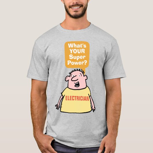 Elektrischer Super-Power. T-Shirt (Vorderseite)