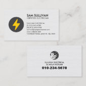 Elektrischer Unternehmer Visitenkarte (Vorne/Hinten)