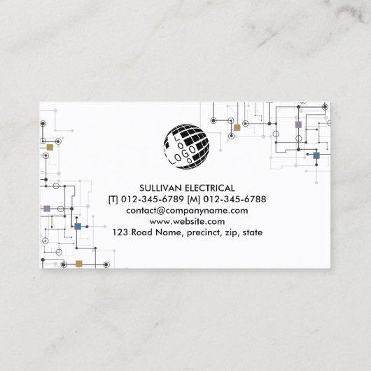 Elektrischer Unternehmer Visitenkarte (Rückseite)