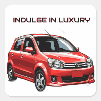 Elektrischer Wagen mit lebhaften Farbabstrichen Quadratischer Aufkleber