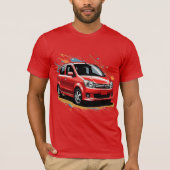 Elektrischer Wagen mit lebhaften Farbabstrichen T-Shirt (Vorderseite)
