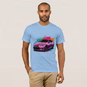 Elektrischer Wagen mit lebhaften Farbabstrichen T-Shirt (Vorne ganz)