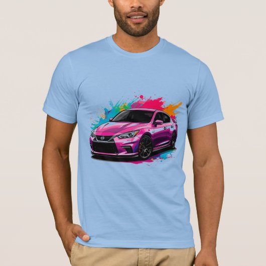 Elektrischer Wagen mit lebhaften Farbabstrichen T-Shirt (Vorderseite)