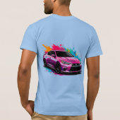 Elektrischer Wagen mit lebhaften Farbabstrichen T-Shirt (Rückseite)