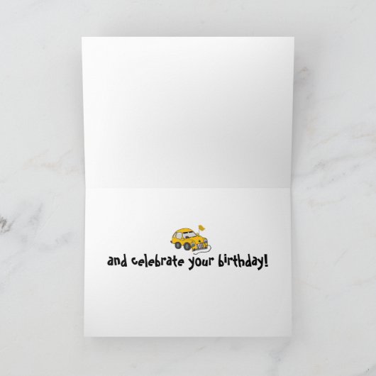 Elektrischer Wagen zum Geburtstag Karte (Innenseite)