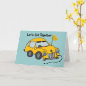 Elektrischer Wagen zum Geburtstag Karte (Gelbe Blume)