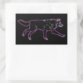 Elektrischer Wolf Rechteckiger Aufkleber (Tasche)