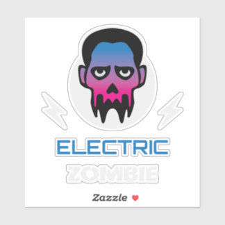 Elektrischer Zombie Neon Aufkleber
