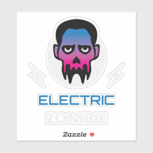 Elektrischer Zombie Neon Aufkleber (Blatt)