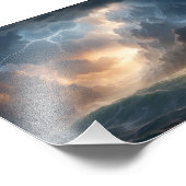 Elektrischer Zorn: Ozeanstürmmalerei Fotodruck (Ecke)