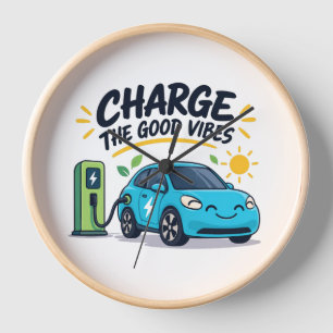 Elektrisches Auto aufladen Die gute Laune EV Wandu Uhr