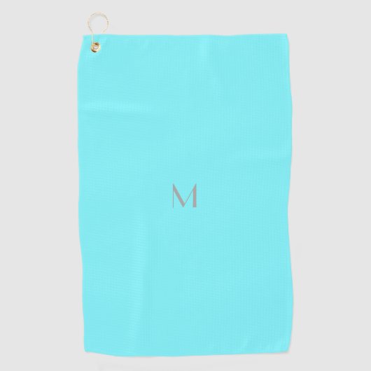 elektrisches Blau - addieren Sie Monogramm Golfhandtuch (Vorderseite)